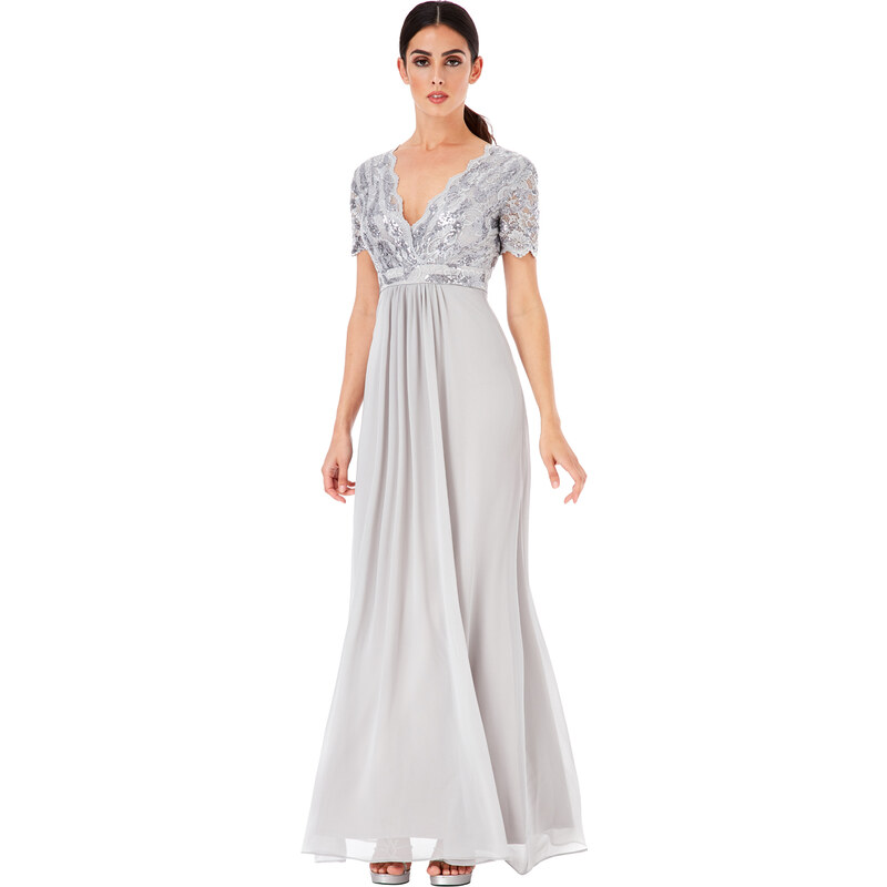 PerfectDress.gr shinny paillette top αέρινο silver γκρι φόρεμα Daphne