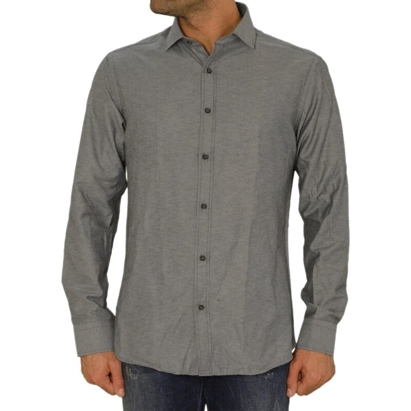 Gio.S Ανδρικό πουκάμισο GioS ανθρακί 9545W17F