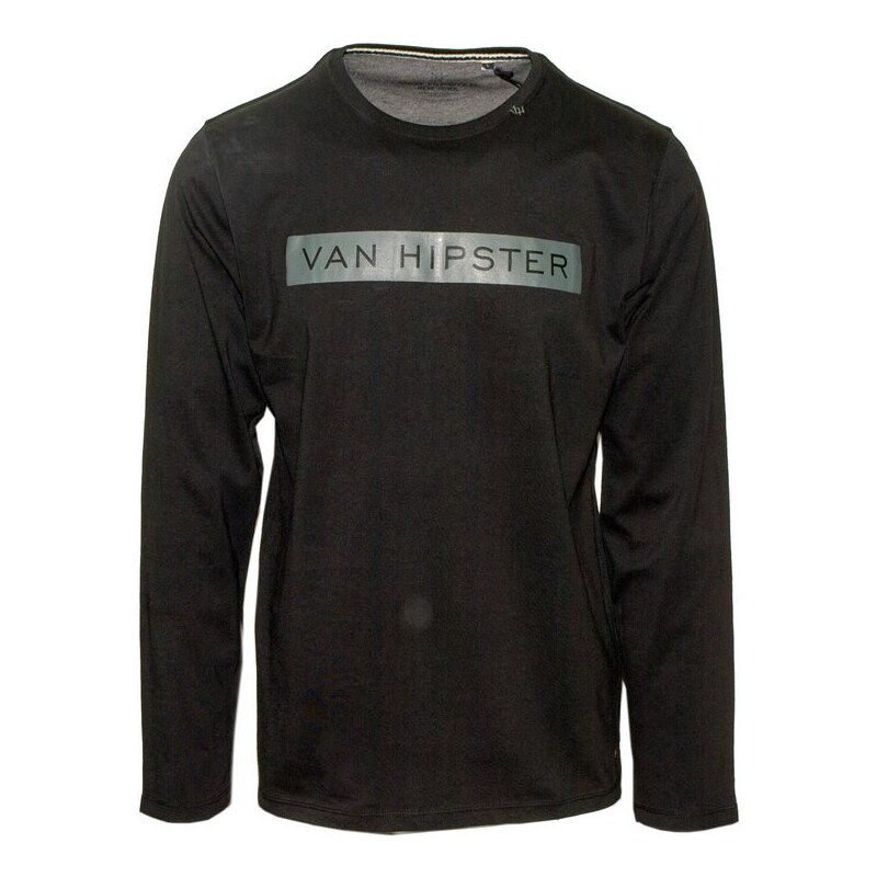 VAN HIPSTER 71439-01 Ανδρική μακρυμάνικη μπλούζα με τύπωμα - μαύρη