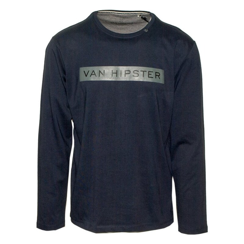 VAN HIPSTER 71439-03 Ανδρική μακρυμάνικη μπλούζα με τύπωμα - μπλέ navy