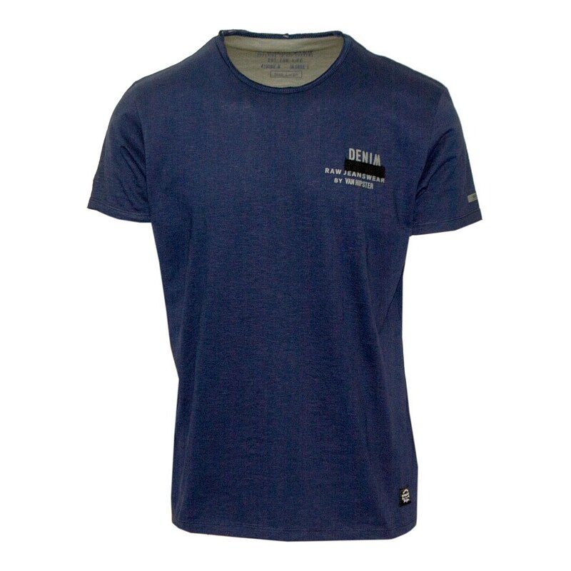 VAN HIPSTER 71505-03 Ανδρικό T-shirt με διακριτικό τύπωμα - Μπλέ Navy