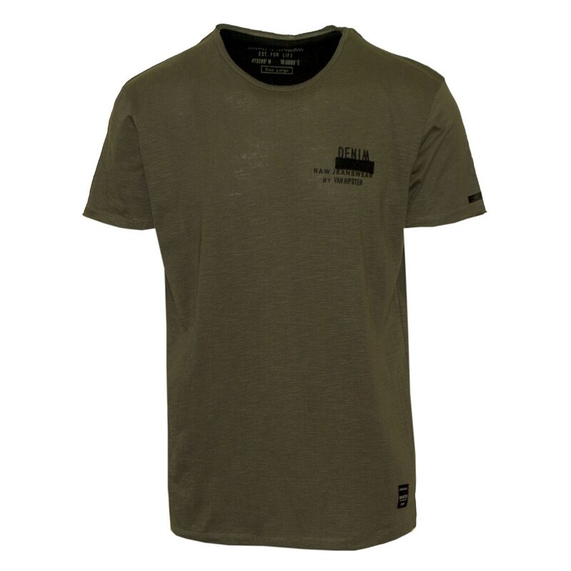 VAN HIPSTER 71505-16 Ανδρικό T-shirt με διακριτικό τύπωμα - Χακί
