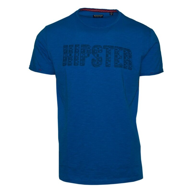 VAN HIPSTER 71334-30 Ανδρικό T-shirt λαιμόκοψη με τύπωμα - μπλέ ρουά