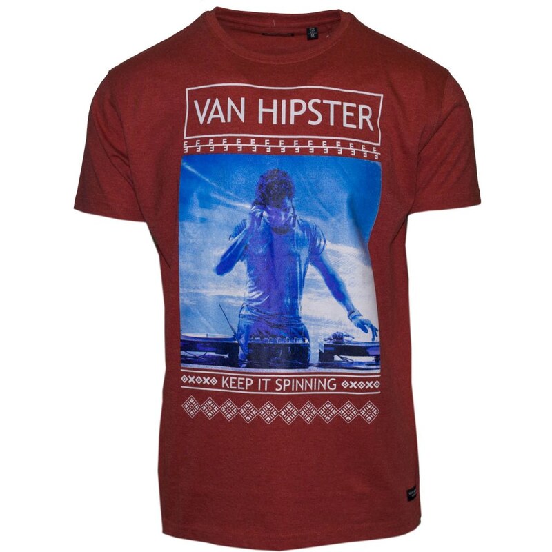 VAN HIPSTER 71365-20 Ανδρικό T-shirt με τύπωμα - κόκκινο