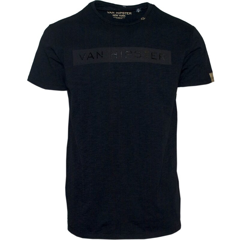 VAN HIPSTER 71375-01 Ανδρικό T-shirt με διακριτικό τύπωμα - μαύρο