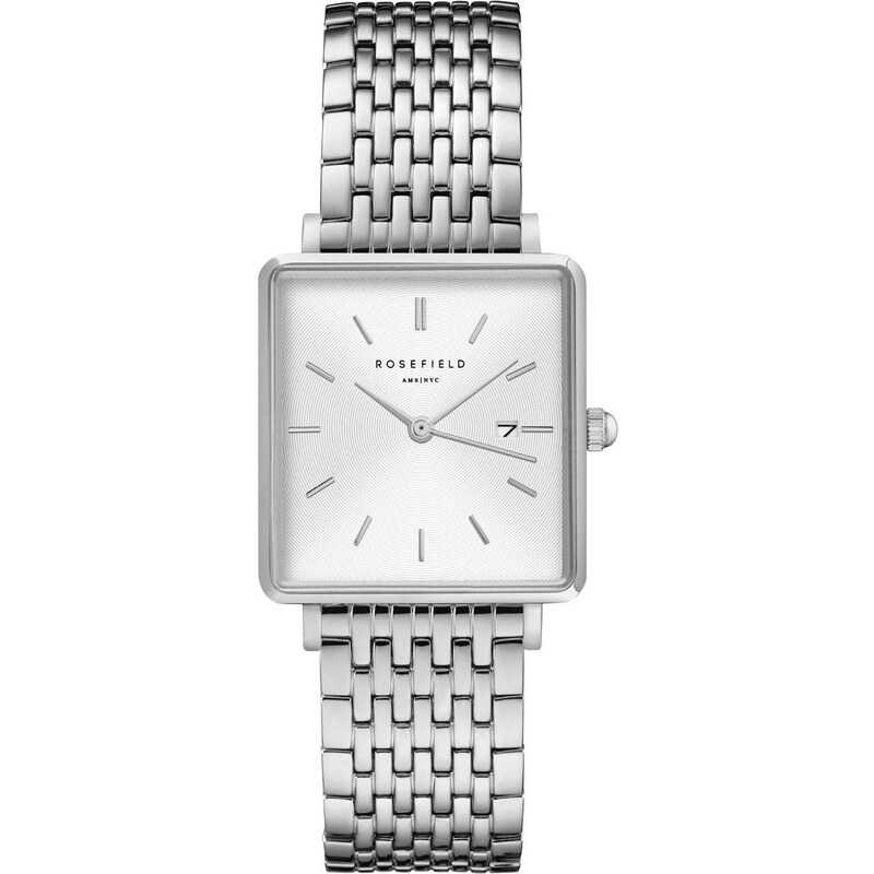 ROSEFIELD The Boxy - QWSS-Q08 Silver case with Stainless Steel Bracelet