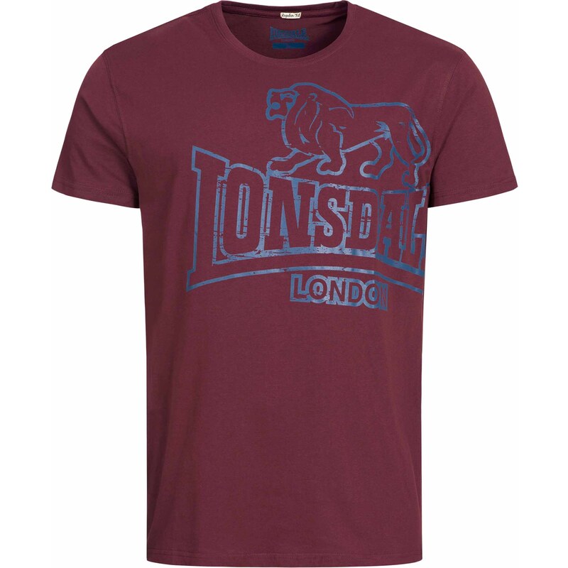 Lonsdale T-Shirt Langsett-S-Μπορντό
