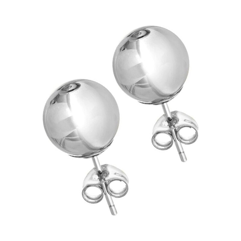 VFJ-Voulgaris Fashion Jewelry VFJ Ασημένια καρφωτά σκουλαρίκια μπάλα 8mm