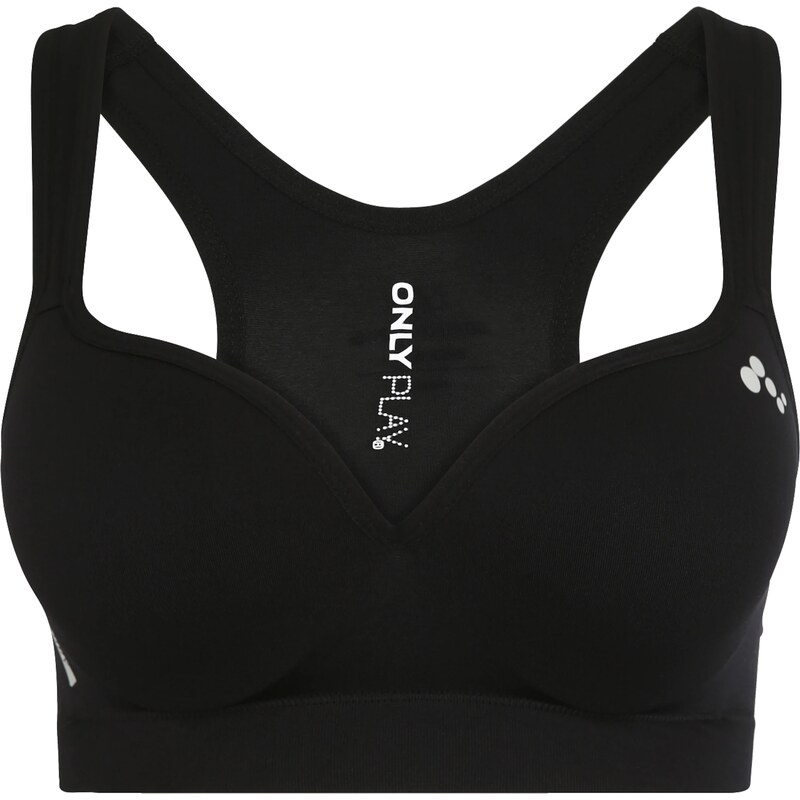 ONLY PLAY Αθλητικό σουτιέν 'ONPMartine-2' γκρι / μαύρο / λευκό