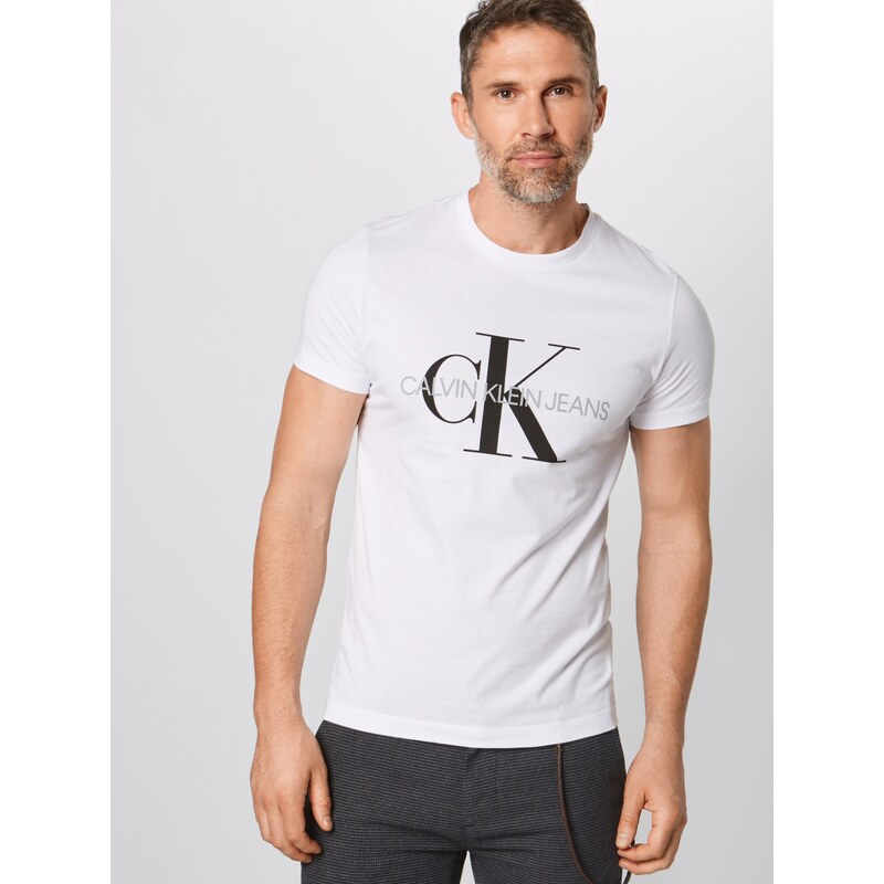Calvin Klein Jeans Μπλουζάκι πέτρα / μαύρο / λευκό