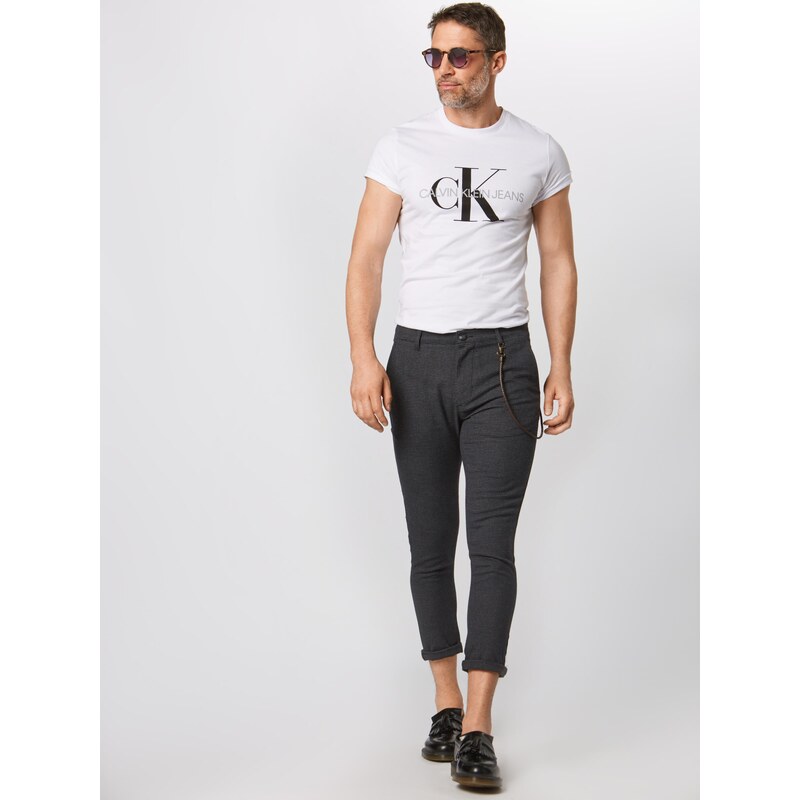 Calvin Klein Jeans Μπλουζάκι πέτρα / μαύρο / λευκό