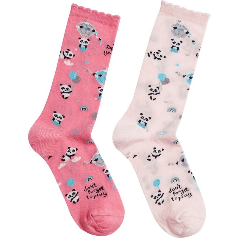 FMS Παιδικές Κάλτσες Κορίτσι Panda - Διπλό Πακέτο