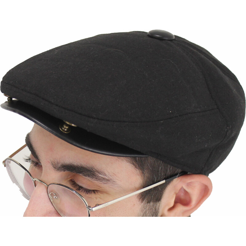 BELTIPO Ανδρικό καπέλο τραγιάσκα μαύρο με κλιπ