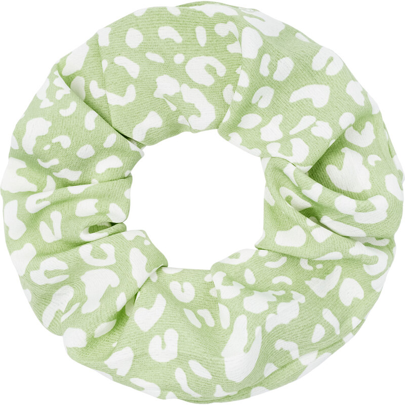 LIKEASTAR Scrunchie leopard print - Πράσινο παστέλ