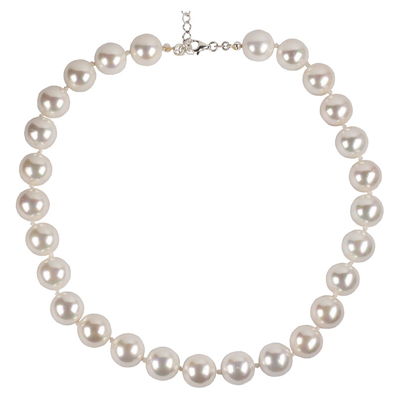 Jt Unisex ασημένιο κολιέ μαργαριτάρια shell pearls 10mm
