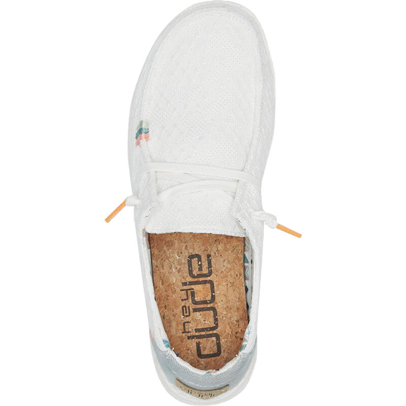 Scarpe Hey Dude Wendy Crochet Lace, Mocassino Donna In Tessuto Con Pizzo, Suola Flessibile E Leggera