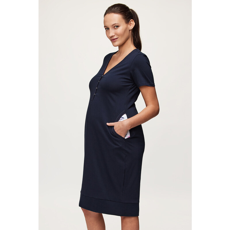 Mitex Νυχτικό μητρότητας θηλασμού Mamadress σκούρο-μπλε