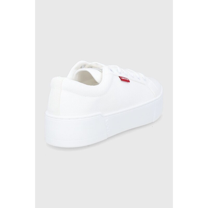 Παπούτσια Levi's χρώμα: άσπρο