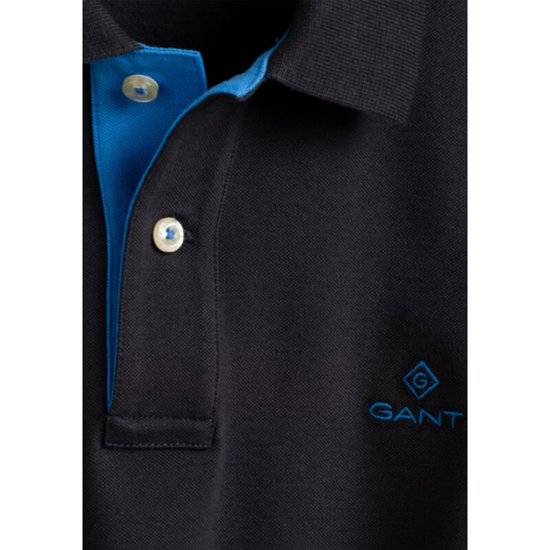 Gant Piqué Polo Μπλούζα της σειράς Contrast Collar - 2052003 011 Dark Graphite