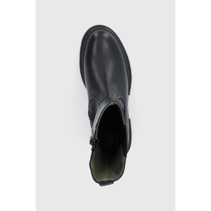 Δερμάτινες μπότες Τσέλσι G-Star Raw γυναικείες, χρώμα: μαύρο