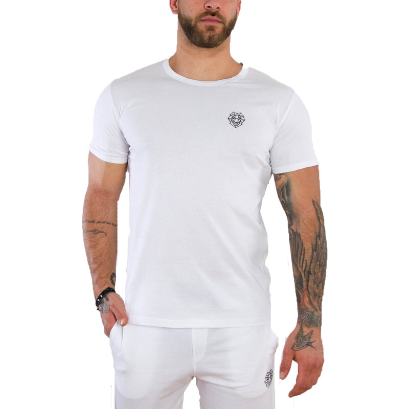 Ανδρικό λευκό βαμβακερό T-shirt με σχέδιο Martini 70677L