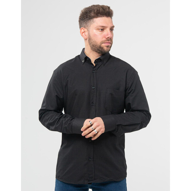 BELTIPO Ανδρικό πουκάμισο κλασσικό μαύρο