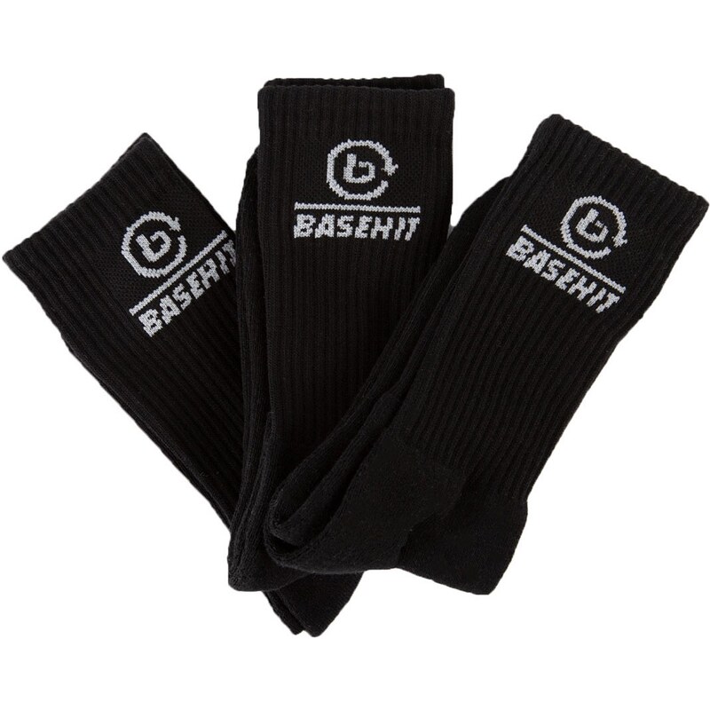 Basehit- 202.BU08.04 - (3 PACK) - Black - Κάλτσες