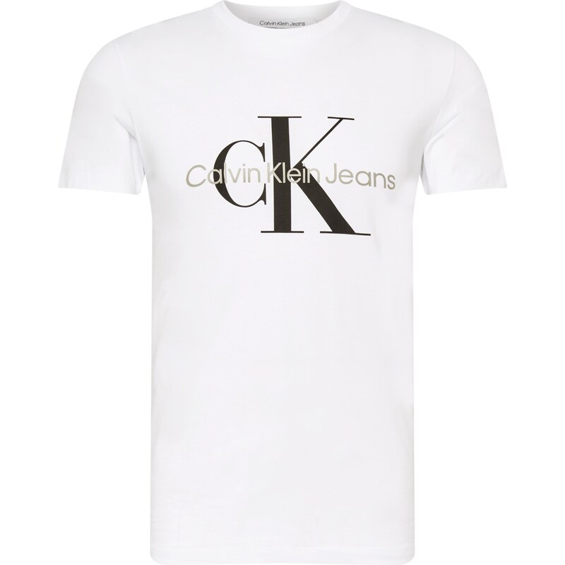 Calvin Klein Jeans Μπλουζάκι πέτρα / μαύρο / λευκό