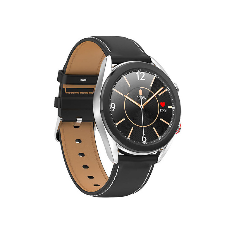 Smartwatch Bakeey SK8 - Black Leather