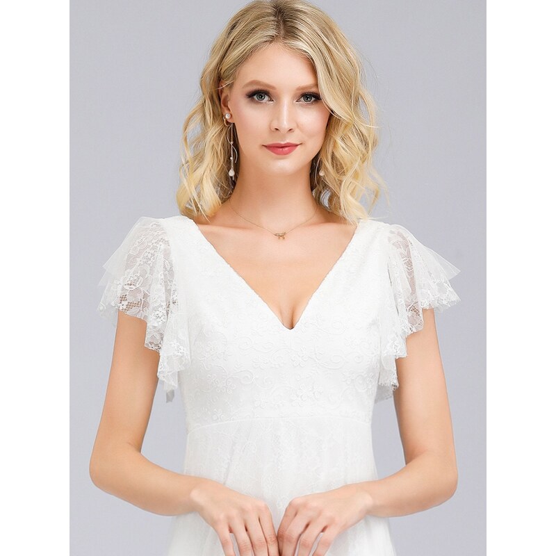 AMELY:Μάξι άσπρο φόρεμα PRINCESS WHITE (ΝΟΥΜΕΡΑ ΜΕΧΡΙ 7XL - EU58)