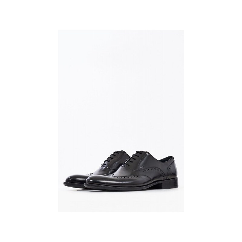 Ανδρικά Παπούτσια Δετά S5629 Μαύρο Δέρμα Boss shoes