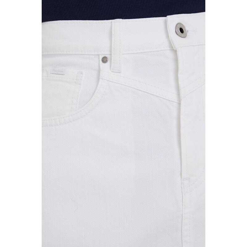 Βαμβακερή τζιν φούστα Pepe Jeans Rachel Skirt χρώμα: άσπρο,