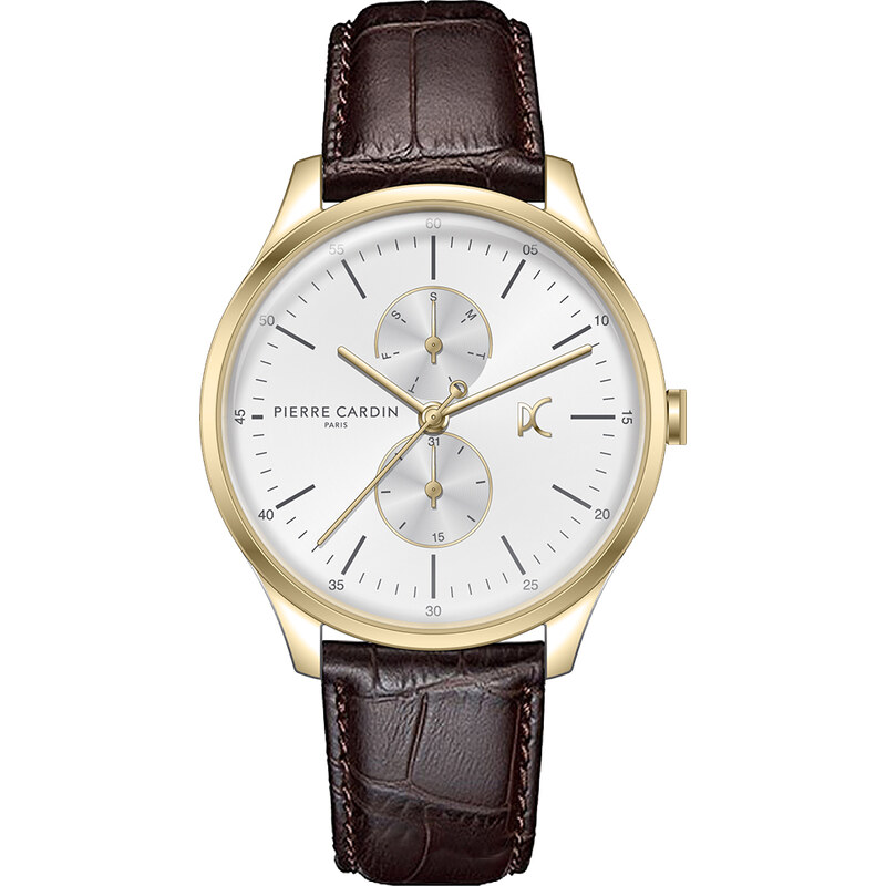 PIERRE CARDIN Bastille Pulse - CBA.4031, Gold case with Brown Leather Strap
