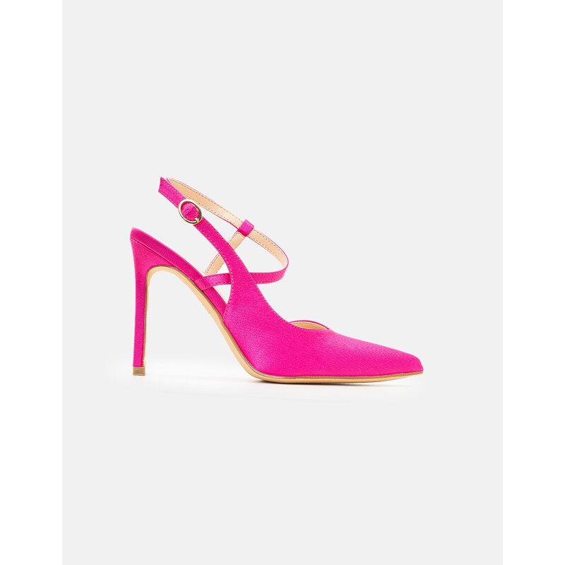 INSHOES Γυναικείες μυτερές open heel γόβες Φούξια