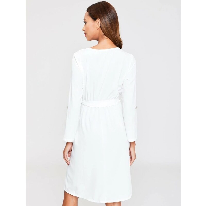 OEM Χαριτωμένο λευκό φόρεμα με κουμπιά white