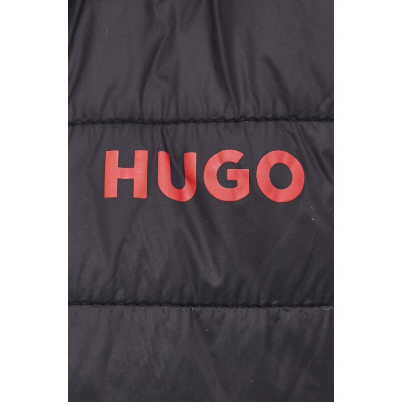 Αμάνικο μπουφάν HUGO ανδρικά, χρώμα: μαύρο