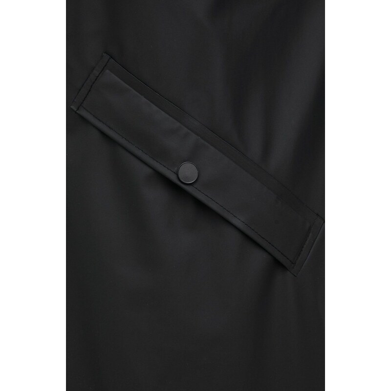 Μπουφάν Rains 18360 Longer Jacket χρώμα: μαύρο