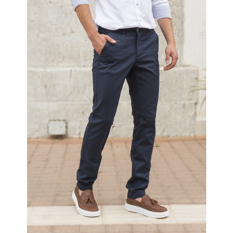 Trial jeans Trial ανδρικό μπλε υφασμάτινο Chinos παντελόνι 23 LoganB