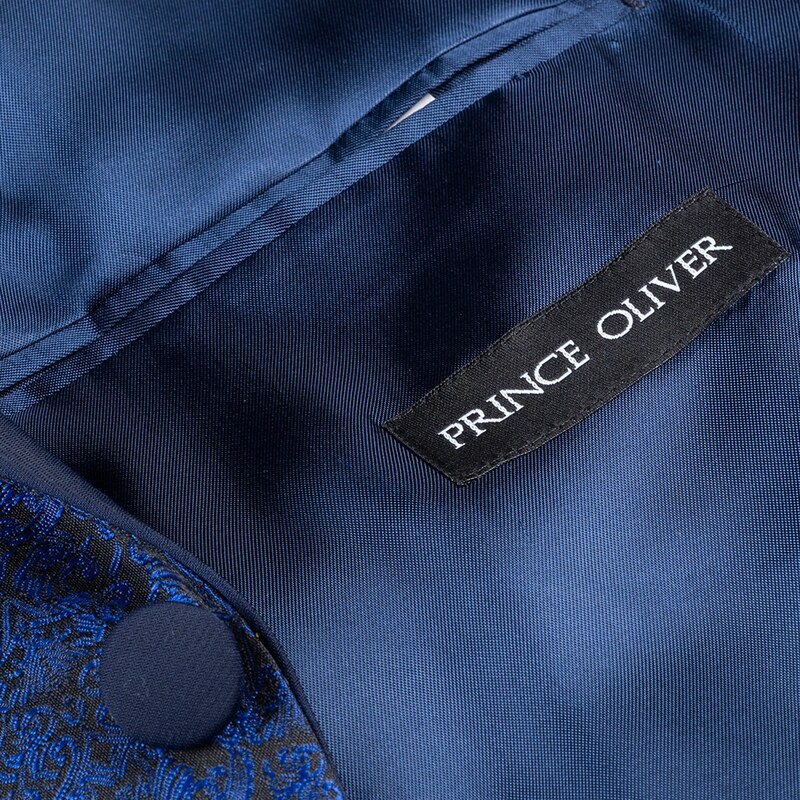 Prince Oliver Tuxedo Μπλε Ρουά Μπροκάρ (Modern Fit)