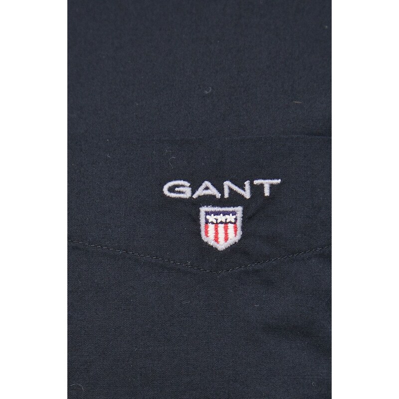 Πουκάμισο Gant χρώμα: μαύρο,