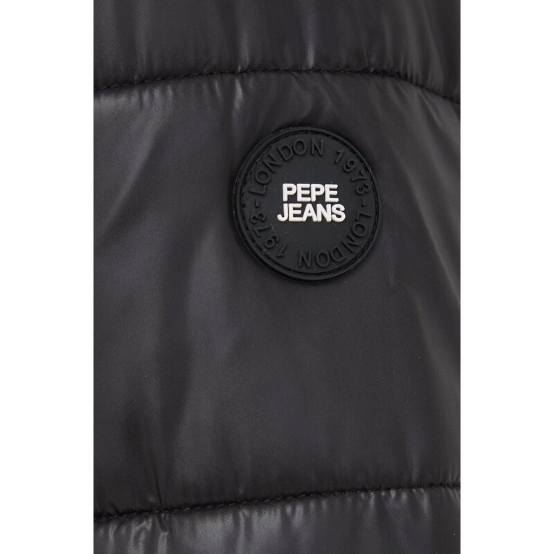 Μπουφάν Pepe Jeans χρώμα: μαύρο