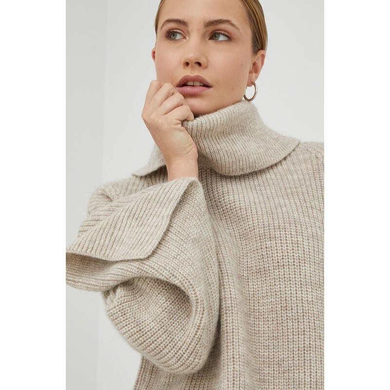 Μάλλινο πουλόβερ Herskind γυναικεία, χρώμα: μπεζ