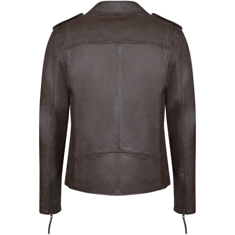 Prince Oliver Perfecto Jacket Καφέ 100% Leather (Modern Fit)