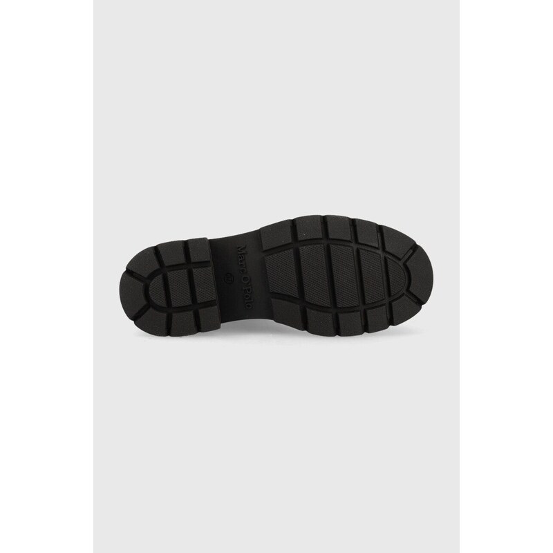 Δερμάτινες μπότες Marc O'Polo γυναικεία, χρώμα: μαύρο,