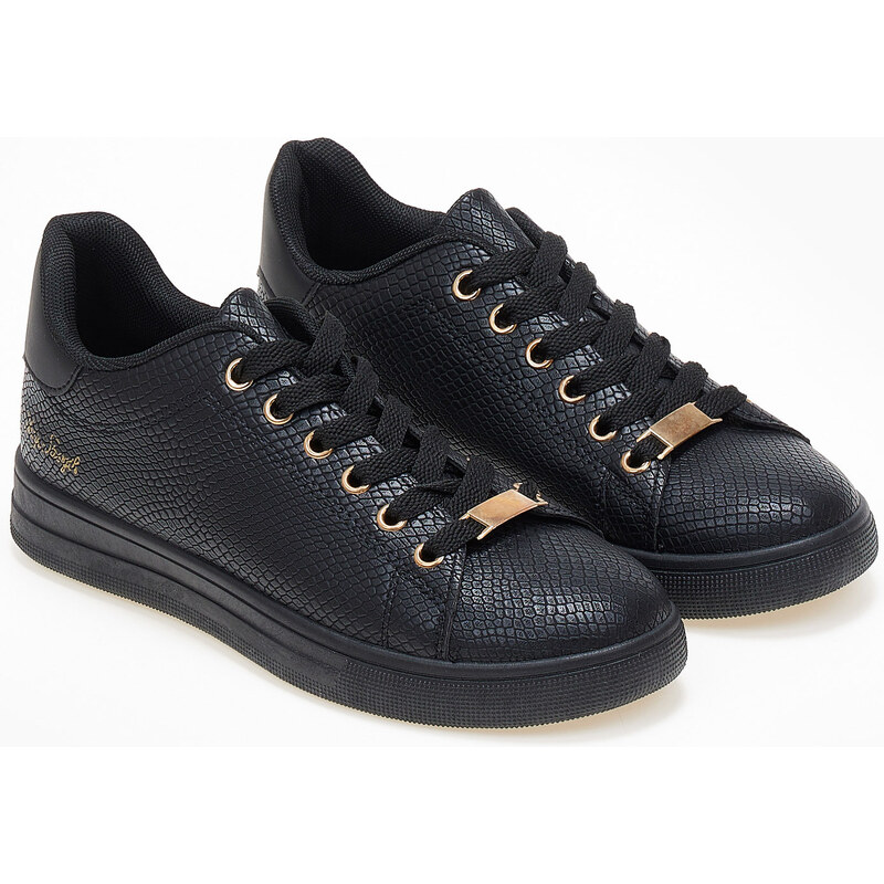 issue Basic sneakers με χρυσές λεπτομέρειες - Μαύρο-Μαύρο - 129011