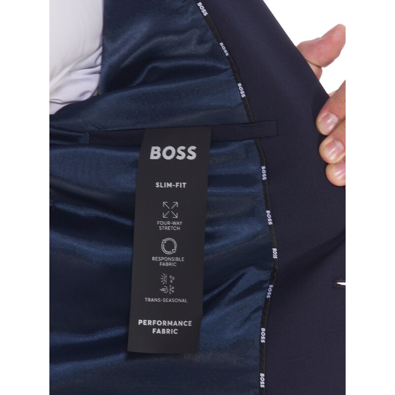 Boss Σακάκι H-Huge slim fit μπλε σκούρο