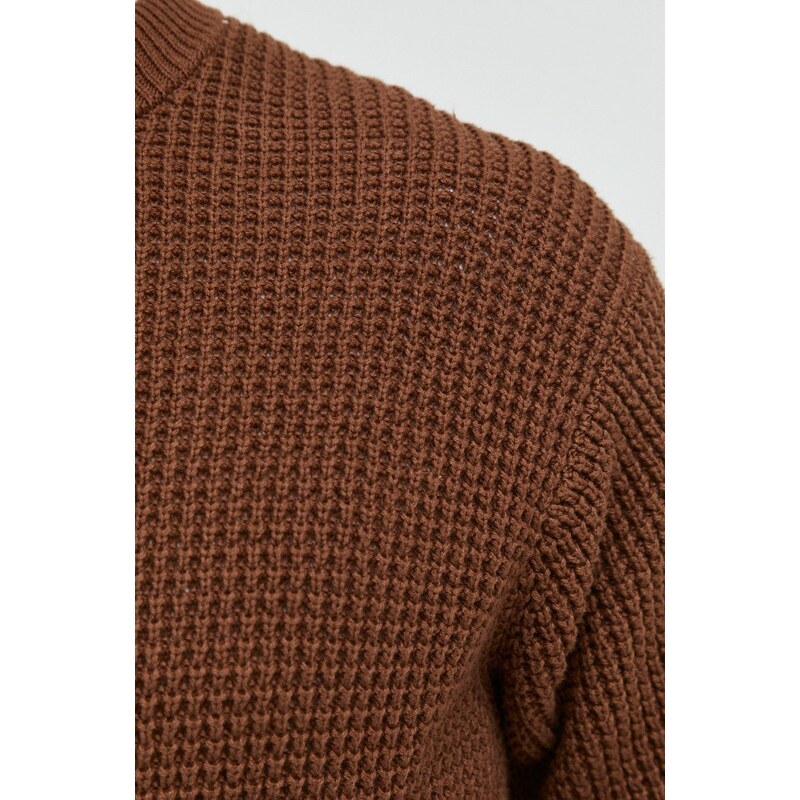 Βαμβακερό πουλόβερ Abercrombie & Fitch ανδρικά, χρώμα: καφέ,
