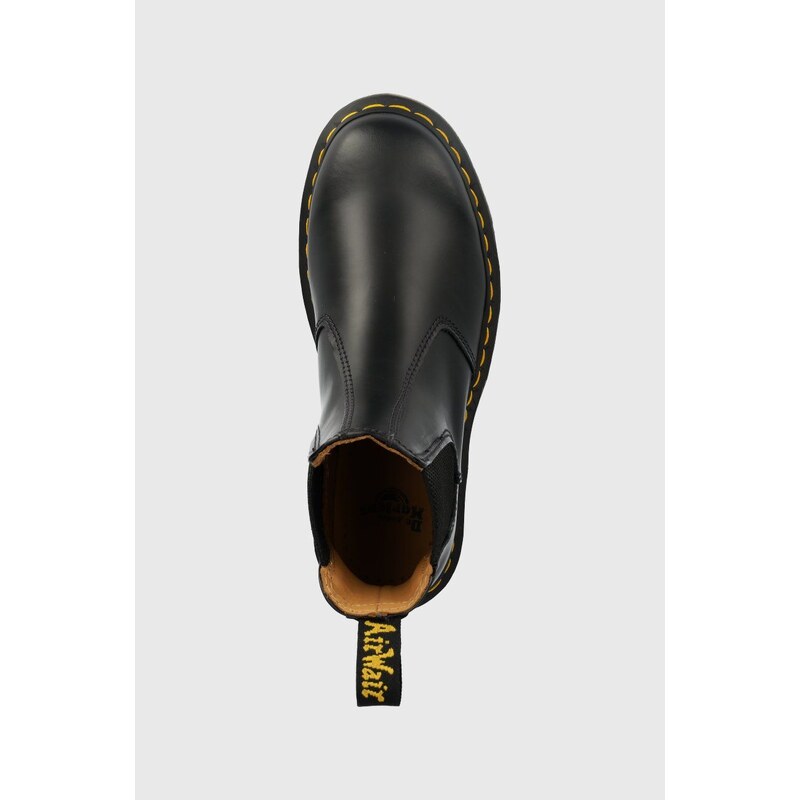 Δερμάτινες μπότες τσέλσι Dr. Martens γυναικεία, χρώμα: μαύρο,