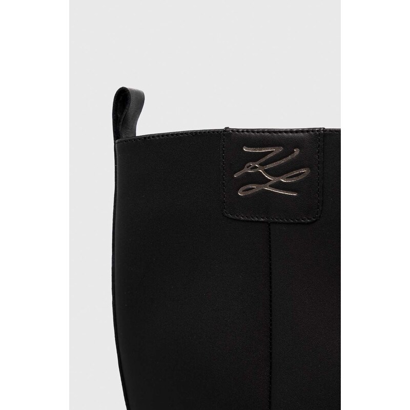 Δερμάτινες μπότες Karl Lagerfeld Luna Ii γυναικείες, χρώμα: μαύρο