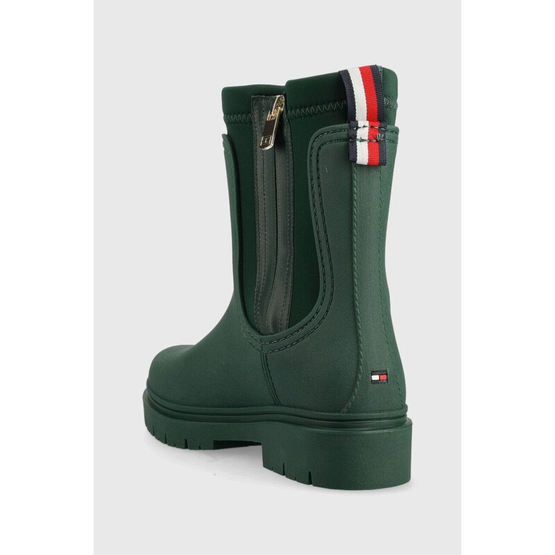 Ουέλλινγκτον Tommy Hilfiger Rain Boot Ankle χρώμα: πράσινο